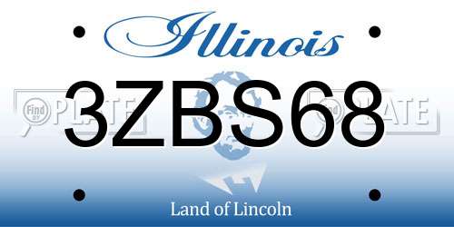 3ZBS68 Illinois License Plate