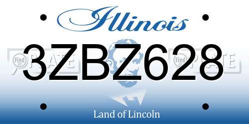 3ZBZ628 Illinois License Plate