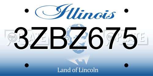 3ZBZ675 Illinois License Plate