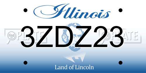 3ZDZ23 Illinois License Plate