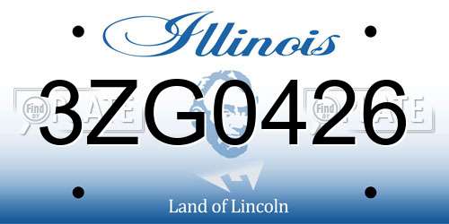 3ZG0426 Illinois License Plate