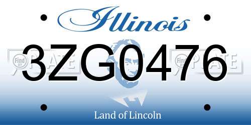 3ZG0476 Illinois License Plate