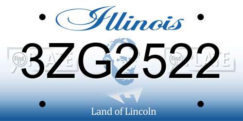 3ZG2522 Illinois License Plate