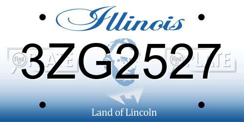 3ZG2527 Illinois License Plate