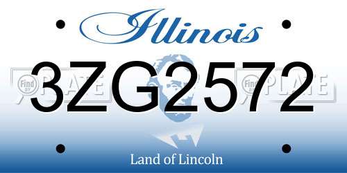3ZG2572 Illinois License Plate