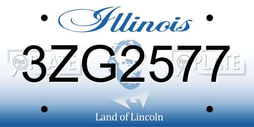 3ZG2577 Illinois License Plate
