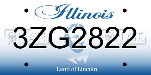 3ZG2822 Illinois License Plate