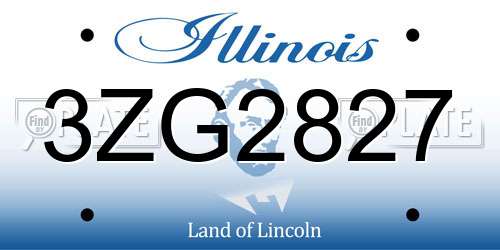 3ZG2827 Illinois License Plate