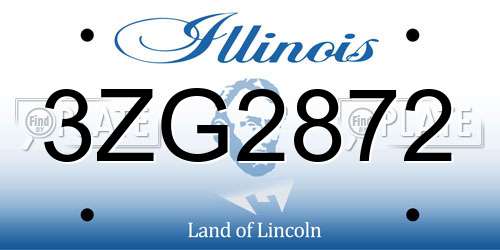 3ZG2872 Illinois License Plate