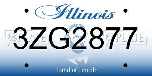 3ZG2877 Illinois License Plate