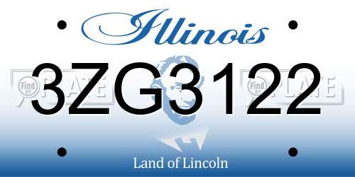 3ZG3122 Illinois License Plate
