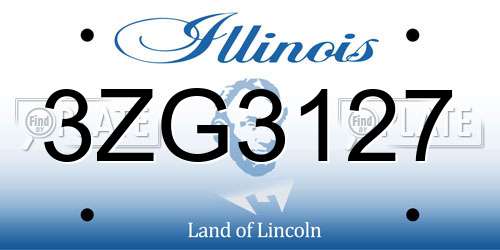 3ZG3127 Illinois License Plate
