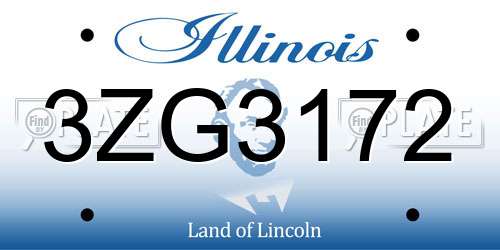 3ZG3172 Illinois License Plate