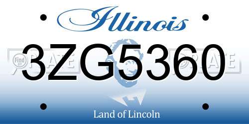 3ZG5360 Illinois License Plate