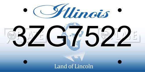 3ZG7522 Illinois License Plate