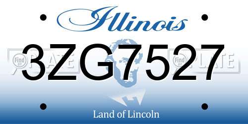 3ZG7527 Illinois License Plate