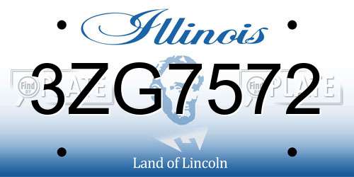 3ZG7572 Illinois License Plate