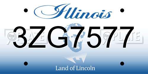 3ZG7577 Illinois License Plate
