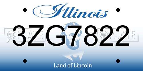 3ZG7822 Illinois License Plate