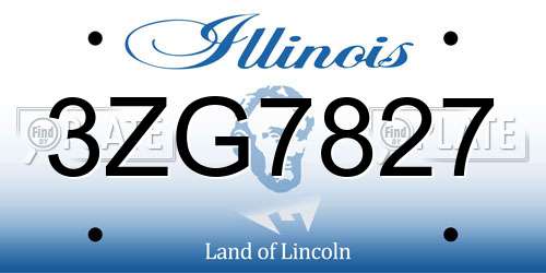 3ZG7827 Illinois License Plate