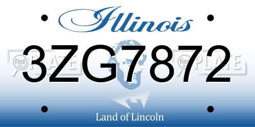 3ZG7872 Illinois License Plate