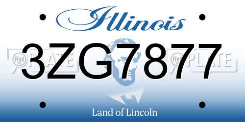 3ZG7877 Illinois License Plate