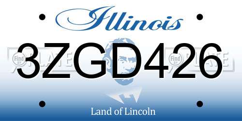 3ZGD426 Illinois License Plate