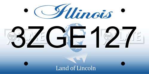 3ZGE127 Illinois License Plate