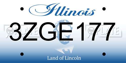 3ZGE177 Illinois License Plate