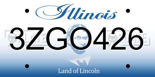 3ZGO426 Illinois License Plate