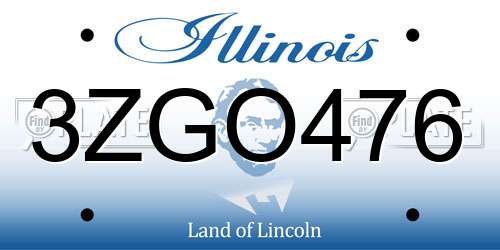 3ZGO476 Illinois License Plate