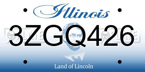 3ZGQ426 Illinois License Plate