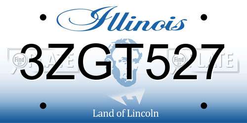 3ZGT527 Illinois License Plate