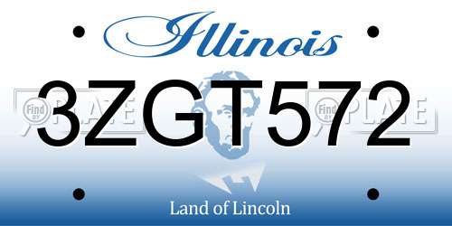 3ZGT572 Illinois License Plate