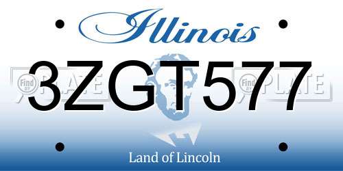 3ZGT577 Illinois License Plate