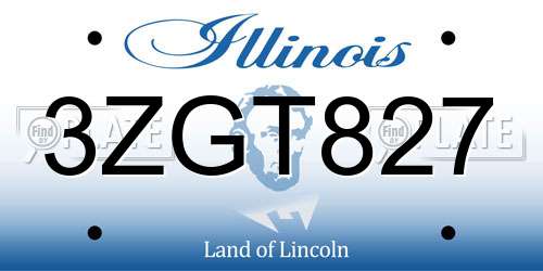 3ZGT827 Illinois License Plate