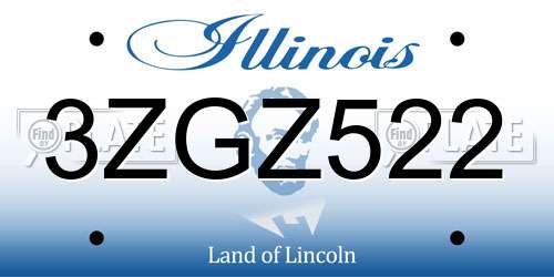 3ZGZ522 Illinois License Plate