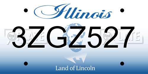 3ZGZ527 Illinois License Plate