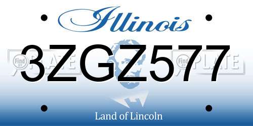 3ZGZ577 Illinois License Plate