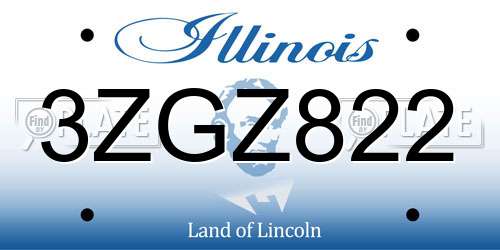 3ZGZ822 Illinois License Plate