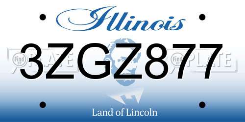 3ZGZ877 Illinois License Plate