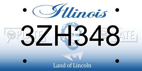 3ZH348 Illinois License Plate