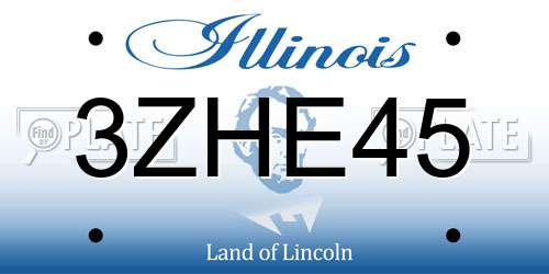3ZHE45 Illinois License Plate