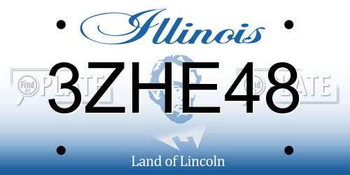 3ZHE48 Illinois License Plate