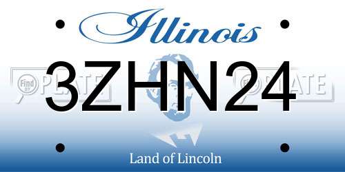 3ZHN24 Illinois License Plate