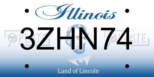 3ZHN74 Illinois License Plate