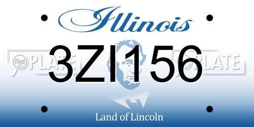 3ZI156 Illinois License Plate