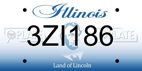 3ZI186 Illinois License Plate