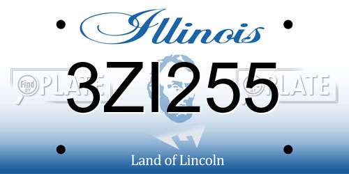 3ZI255 Illinois License Plate