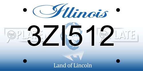 3ZI512 Illinois License Plate